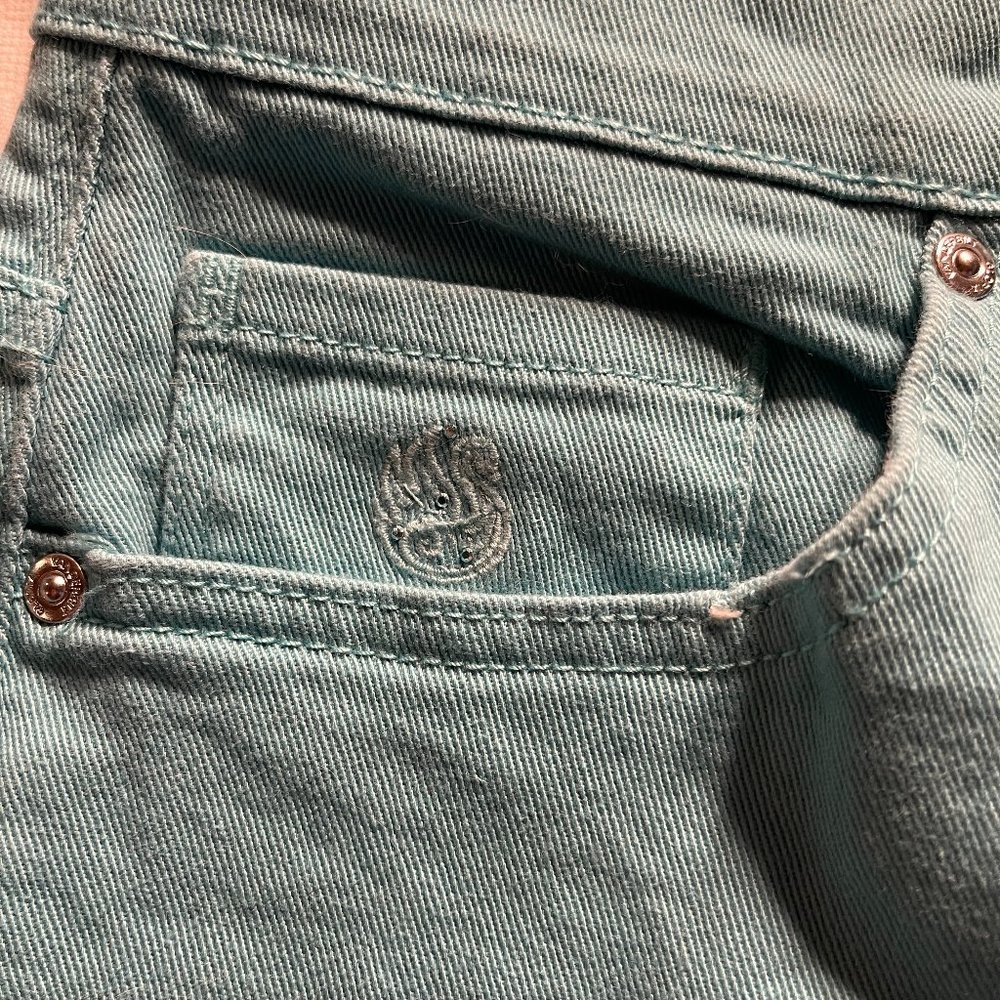 Amanda Capri turquoise with embellished back pockets swan Gloria Vanderbilt - Picture 3 of 3